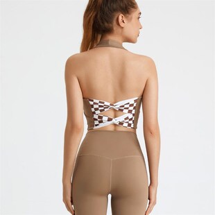 womens fitness tight bra yoga vest top hanging Sports neck