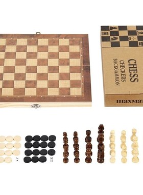 3 in 1 Chess Game Board Folding Chess Set Backgammon Checker