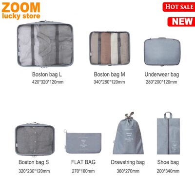 Compression Packing Cubes 7set Organizer Travel Bag Luggage