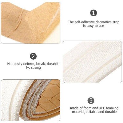 3D Self-adhesive Wall-mounted Waistline Foam Skirting