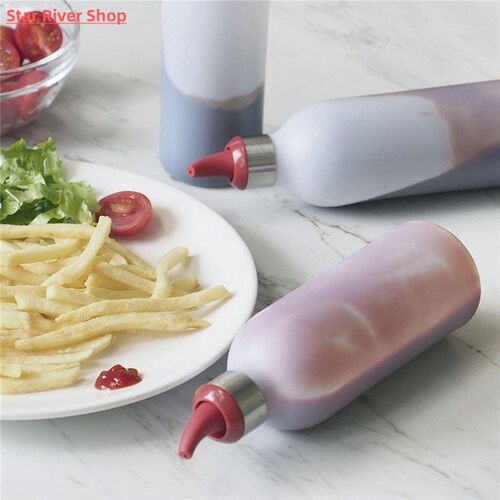 450ml Plastic Clear Easy Squeeze Condiment Dispenser Bottle