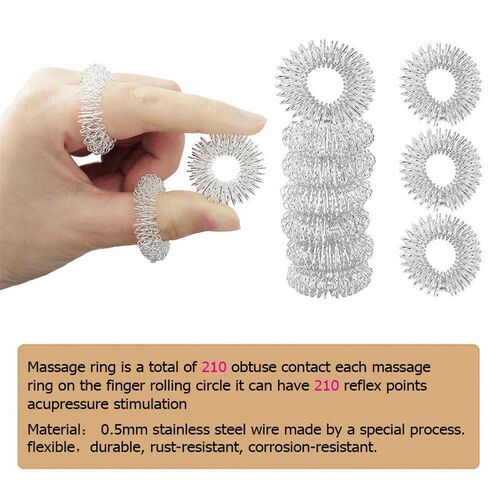 Hot Sale Finger Massage Ring Acupuncture Therapy Stainless S