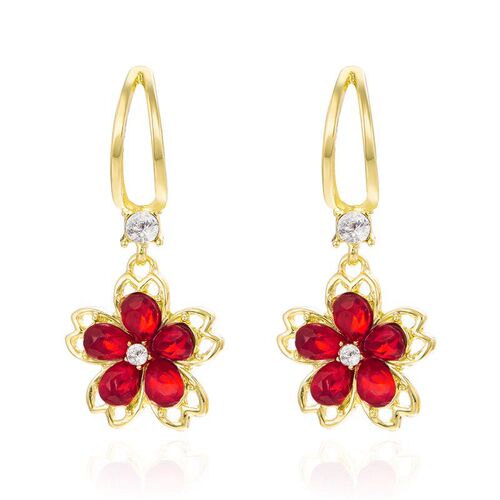 European Crystal Light LuxuryHigh Sense Petal Earring for Wo