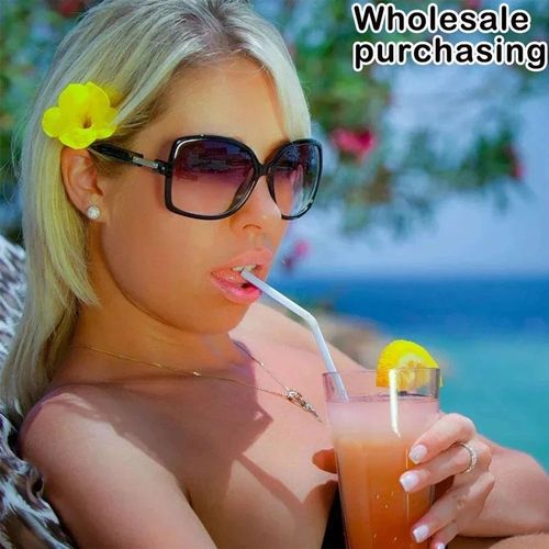 50-1000Pcs Drinking Plastic Black Straws Colorful Flexible W