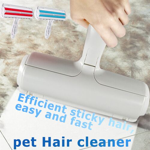 Pet Hair Roller Remover Lint Brush 2-Way Dog Cat Comb Tool C