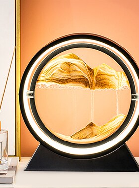 3D Hourglass Creative Quicksand Table Lamp Moving Sand Art P