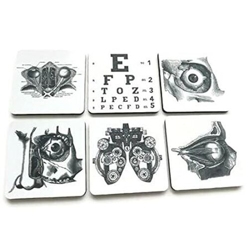 Eye Doctor Gift Drink Coasters Set of 4 or 6 Optometrist