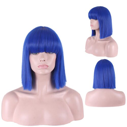 One Size: Princess Cuts Bangs Wig Short Straight Hair Bob Wi
