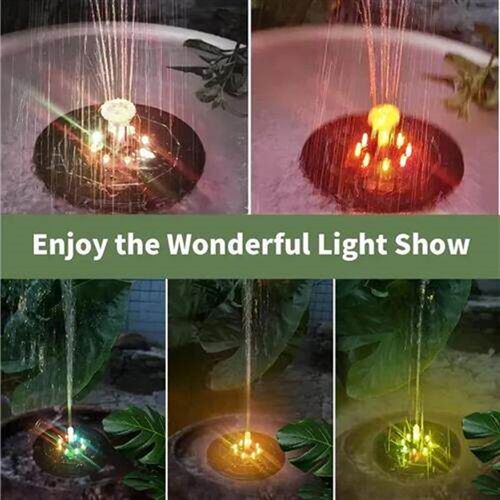 Solar Rotating Fountain Color 7 LED Light Solar Fountain 3W