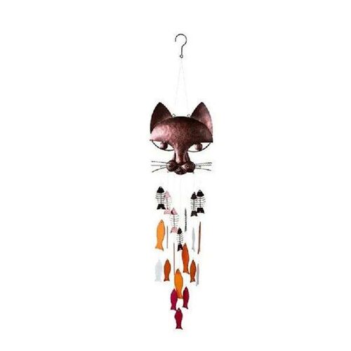 SOFT-Metal Cat Fish Wind Chimes Fish Cat Cast Iron Wind