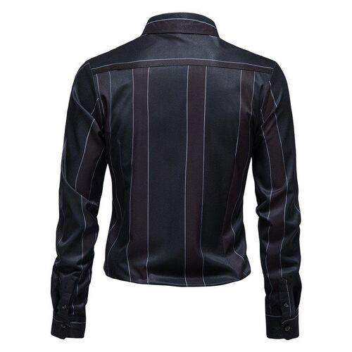 -European version mens business bottoming shirt youth dark