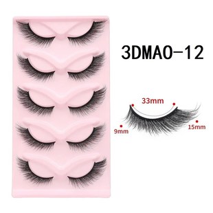 Cat eye Eyelashes 3D Natural False Lashes Fluffy Soft Cross