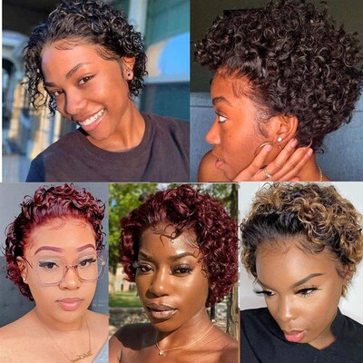 Wiggogo Pixie Cut Wig Human Hair Short Bob Wigs Side Part St