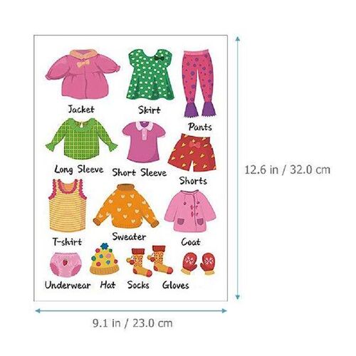 Girls Toddler Clothes Wardrobe Stickers Clothing Sort