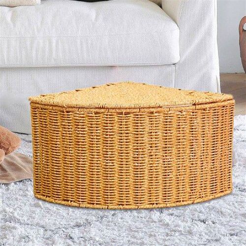 Corner Storage Box with Lid Toys Organizer Bin Woven Basket