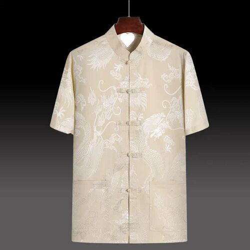 Dad Summer Clothes Ice Silk Tang Suit Mens Middle-aged and