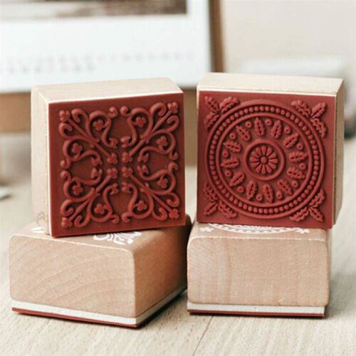 diy wooden rubber stamp for scraping assorted retro vint