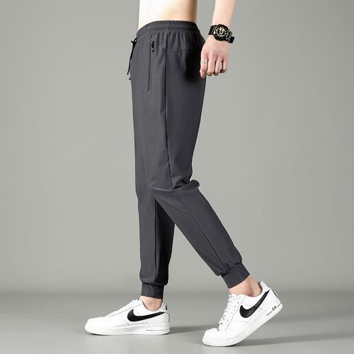 Ice Silk Pants Mens Summer Thin Loose Legs Quick-rying Crop