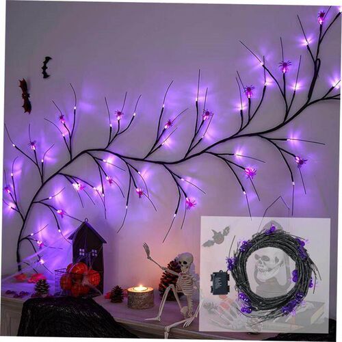 Halloween Purple Spider Vine Waterproof Timing String Light