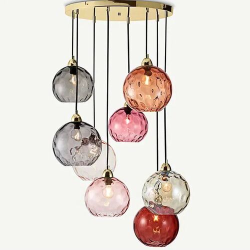 Minimalist Nordic Glass Chandelier Colorful Classical LED Pe