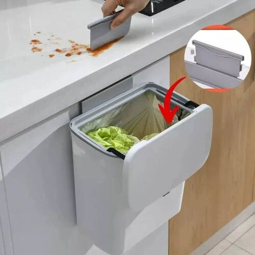 7/10L Wall Mounted Trash Can Household Galley Waste Bin Hang