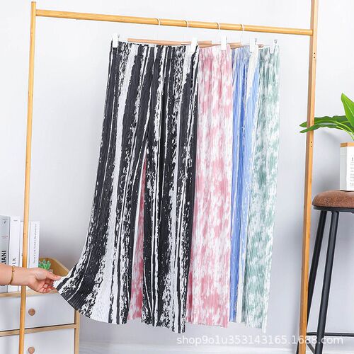 Tie-dye Wide-leg Pants Womens High Waist Dosing 2025 Loose