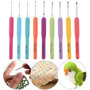 Crochet Hooks Kits with Storage Bag Soft Handle Aluminum Cro