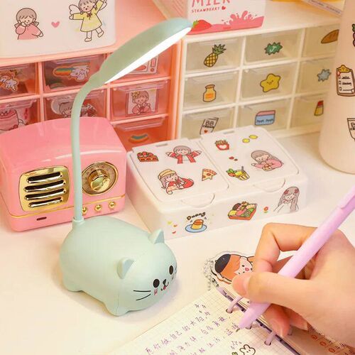 Kids Desk Lamp LED Cat Night Light Table Bedroom Decor offic