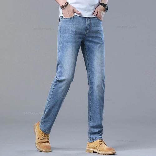 2024 Spring and Summer Thin Mens Light Blue Jeans Classic S
