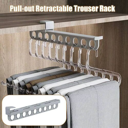 Retractable Trouser Rack Wardrobe Top Installation Clothes O
