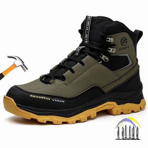 winter safety shoes men for work high top boots anti punctur