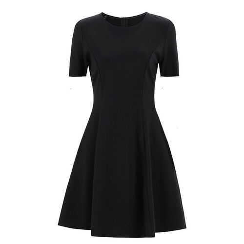 Professional Little Black Dress Doggy Texture Workwear Skirt