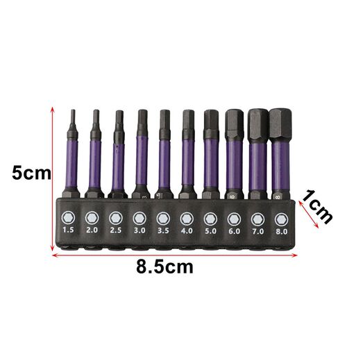 10Pcs Hex Head Wrench Drill Bit With Screwdrivers Bit Holder