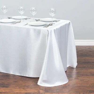 1pcs Satin Rectangle Solid Tablecloth Wedding Decorations Ho