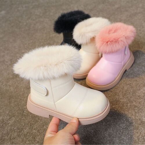 2025 Childrens Girls Snow Boots Korean Style Soft Soled Lit