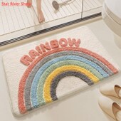 Mat Bathroom Bathtub Side Microfibe Rainbow Carpet Absorbent