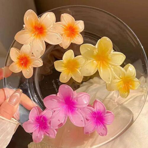 New Candy Color Flower Hair Claw Clips for Women Sweet Large