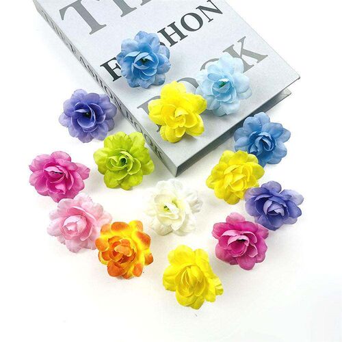 10/50/100pcs 2.5cm Mini Silk Artificial Rose Flower Heads Fo