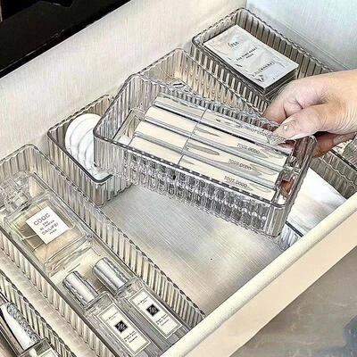 Clear Plastic Drawer Organizers Set Versatile Bathroom and V