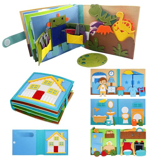 Toddlers Montessori Toy Busy Book Quiet Book Pretend Play To