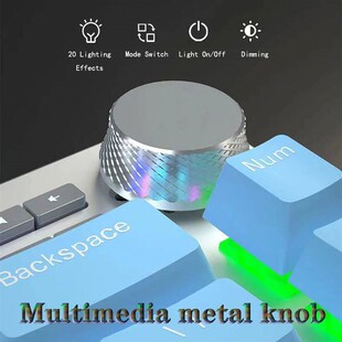 F3060 75 Percent 84 Keys Wired Knob Macro Mechanical Keyboar