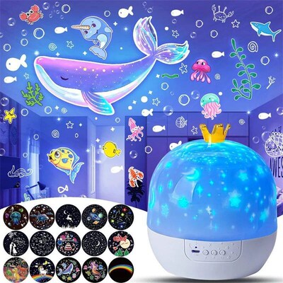 Crown Star Light Projection Rotating Star Bedroom Ceiling At