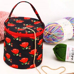 Oxford Crochet Bag Short Perforated Yarn Storage Tote Bag