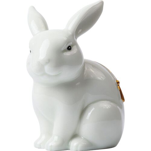 Ceramic Zodiac Rabbit Ornaments Lucky Gift Box Nafu Feng Shu