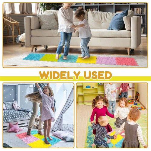 New 6 Pcs Sensory Mats Silicone Sensory Floor Tiles for