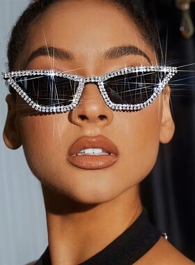 1PC Rhinestone Sunglasses Party Glasses Cat eye Sunglasses C