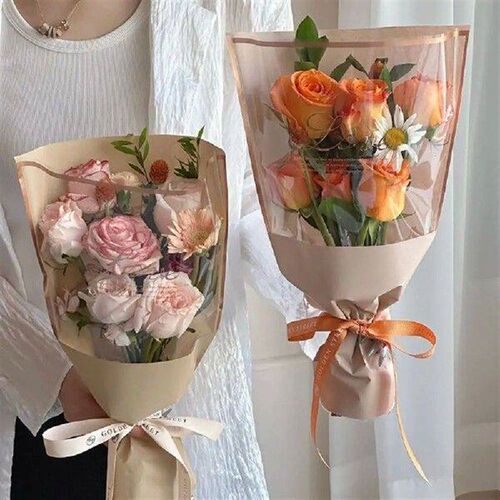 20PCS Hot Stamping Foil Flower Packaging Bag Plastic