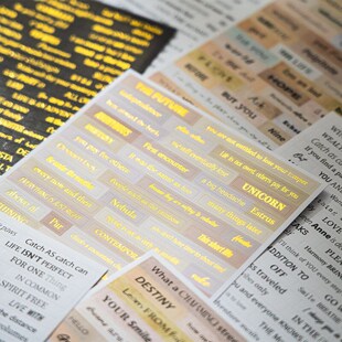4Pcs Vintage Scrapbook Letters Stickers Gilding Words Phrase