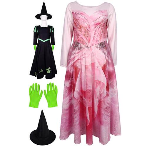 Fancy Children Witch Glinda Elphaba Cosplay For Child Girls