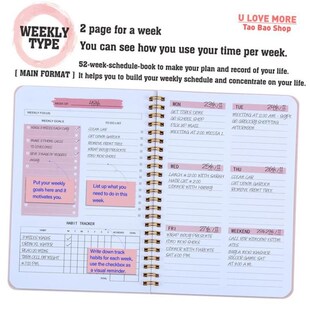 A5 Agenda Planner Notebook Secret Diary Weekly Goal Habit Sc